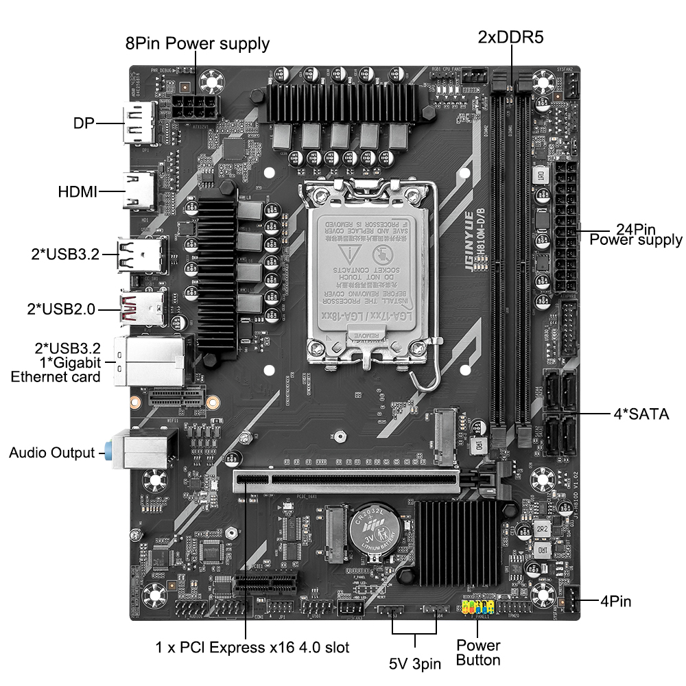 JGINYUE H810 Motherboard Intel - Ddr5 64Gb review and price